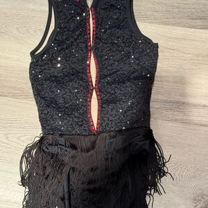 Balera 64830 Black Sequin Dance Costume with Swarovski Rhinestone trim
